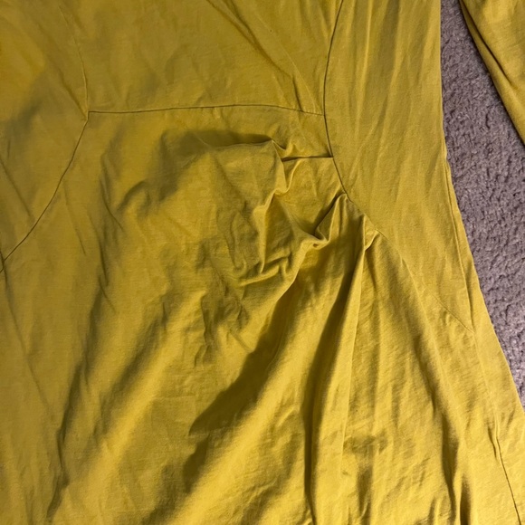 Yellow Long Sleeve Ruched Dress - Picture 2 of 3